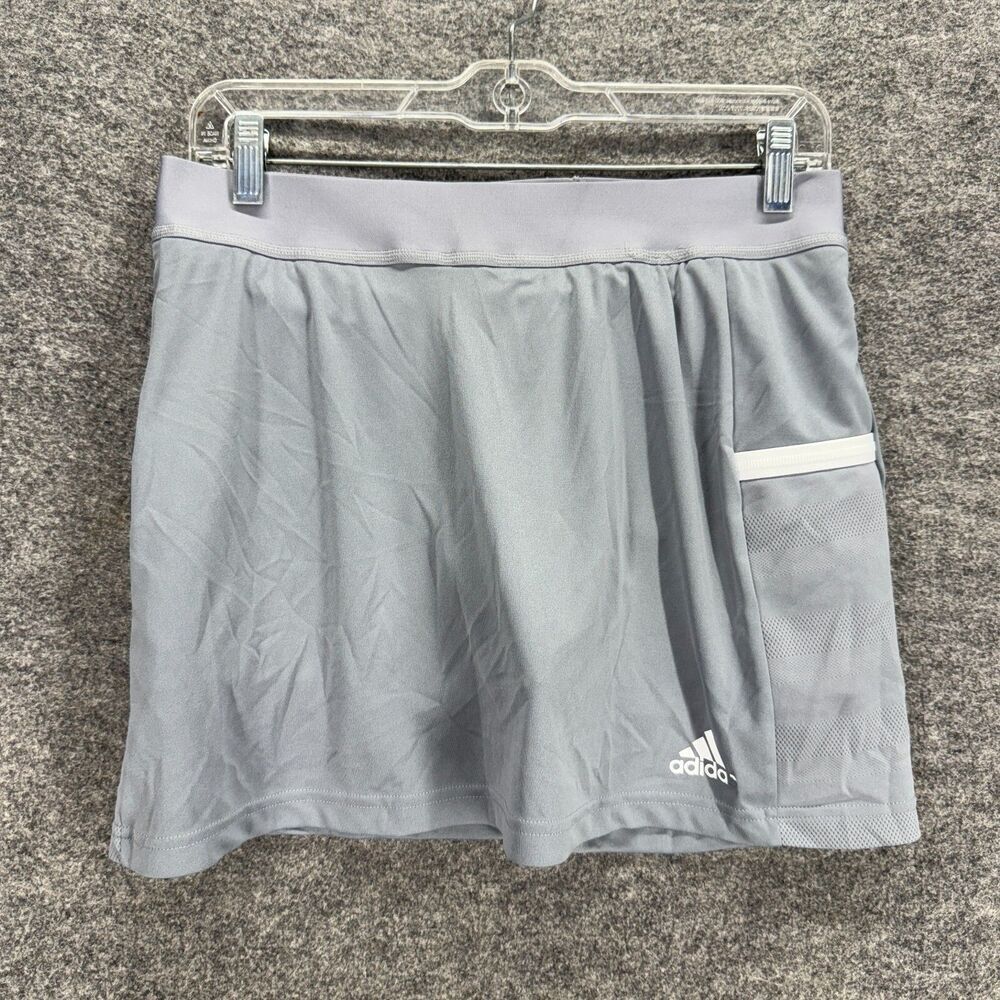 Adidas Activewear Skort Women M Medium Gray A-Line Midi Aeroready Pull On Active